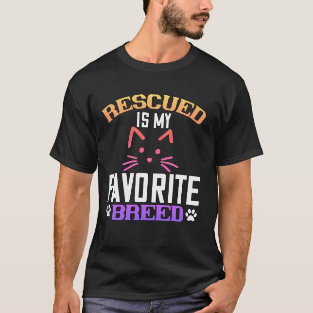 T-shirt  rescued is my favourite breed-01 (Front)