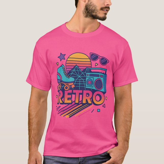 T-shirt Retro 80s - Style Synthwave Vintage (Front)