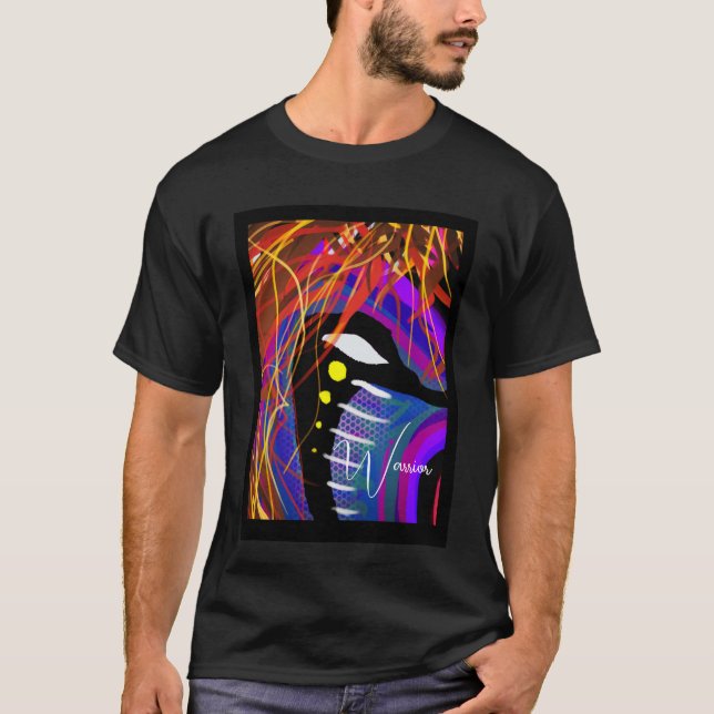T-Shirt Retro Warrior Abstract Vintage  (Front)