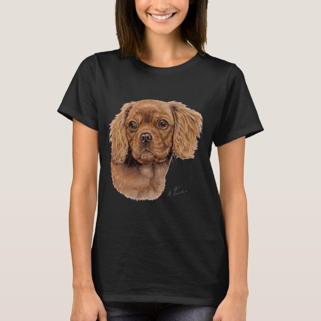 T Shirt : Ruby Cavalier king charles spaniel (Front)