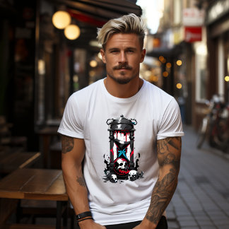 T-shirt Sablier macabre with bloody skulls