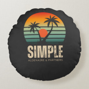 T-shirt Simple Sunset - Tropical vibes design Round Cushion