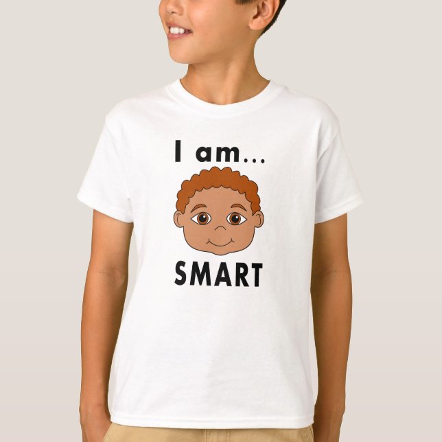 T-shirt Smiling Boy I am SMART (Front)