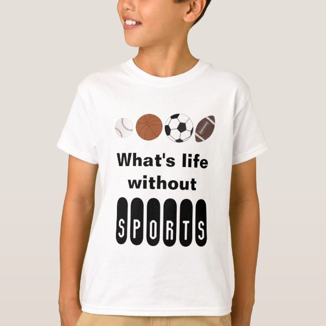 T-Shirt Sports Basketball Soccer Baseball Football (Front)