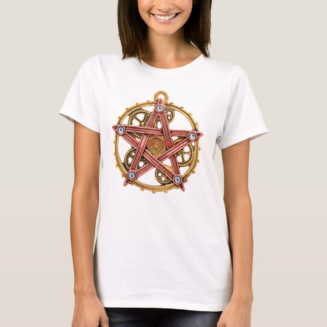 T-Shirt Steampunk Pentagram Symbol (Front)