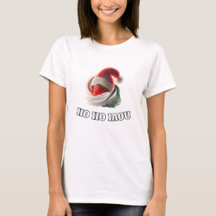 T-Shirt Strawberry Cream Christmas Hat NZ Fern