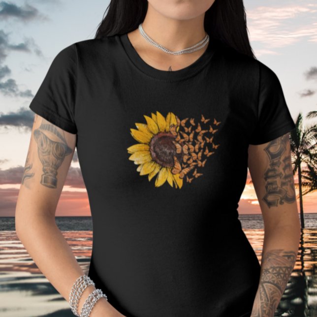 T-shirt Sunflower with Butterfly - Tournesol et Pa (Creator Uploaded)