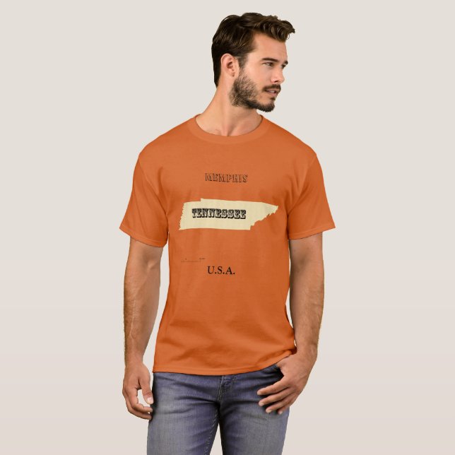 T-shirt - Tennessee Map with City (Front Full)
