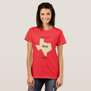 T-shirt - Texas Map with City