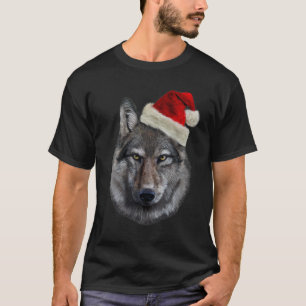 T-Shirt, Timber Wolf in Santa Hat, Every day is Ch T-Shirt