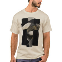 T-Shirt Trend Abstract Art Black White Gold