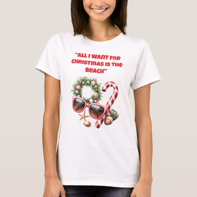 T-Shirt-Tropical Christmas Family T Shirt (Front)