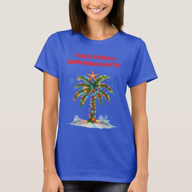 T-Shirt-Tropical Christmas Family T Shirts (Front)