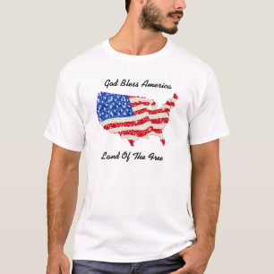 T-Shirt USA Flag God Bless America