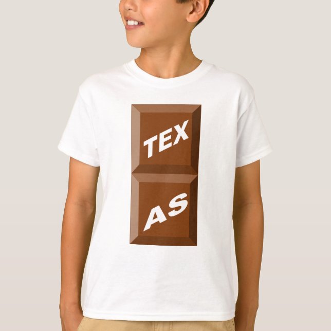 T-SHIRT WHITE BASIC TEXAS CHOCOLAT (Front)