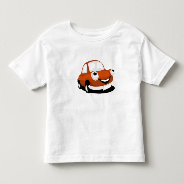 T-shirt white with automobile (Front)