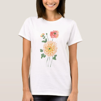 T-shirt with a bouquet of chrysanthemums