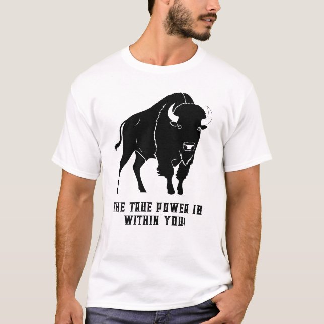 T-shirt with a buffalo print (Front)