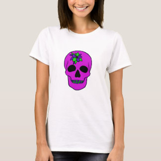 T- shirt with a pink skull and flower