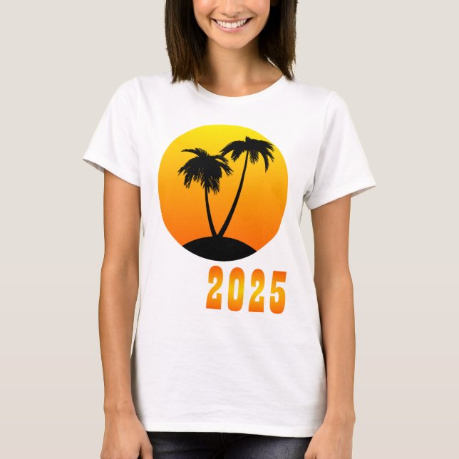 T-shirt with a print of palm trees on a background (Front)
