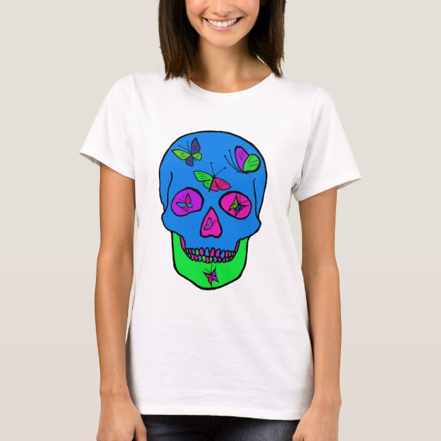 T-shirt with a skull butterfly print  (Front)