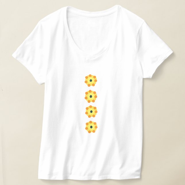 T-shirt with abstract flowers (Laydown)