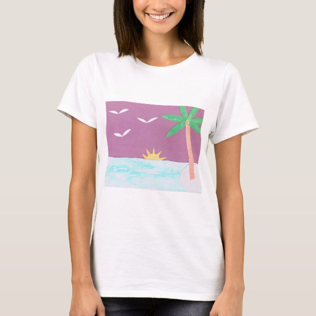 T-Shirt with an Island Scene (Front)