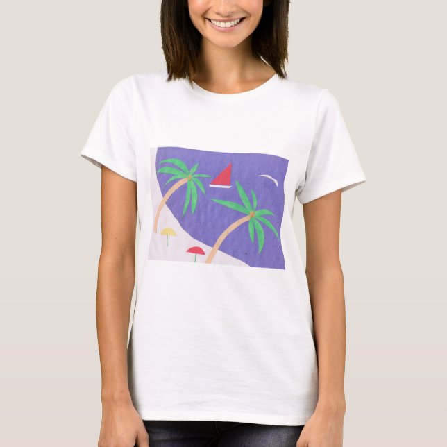T-Shirt with an Island Scene (Front)