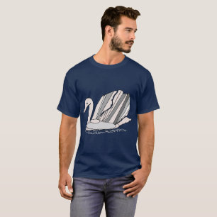 T-Shirt with Art Deco Swan