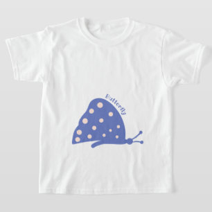 T-Shirt with beautiful minimal Blue Butterfly