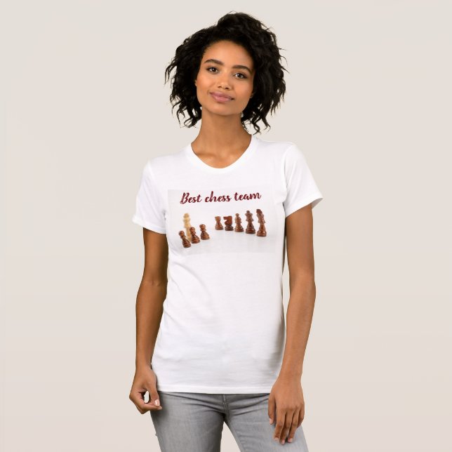 T-shirt with chess figures and text (Front Full)