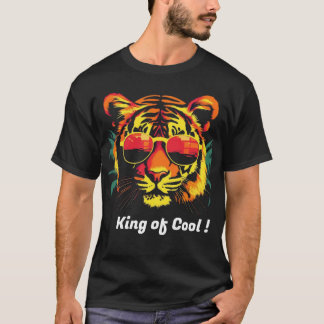 T-Shirt with cool lion head with glasses