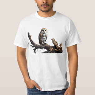T-Shirt with Cute Barn Owl & Baby