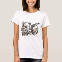 T-shirt with cute humming bird design
