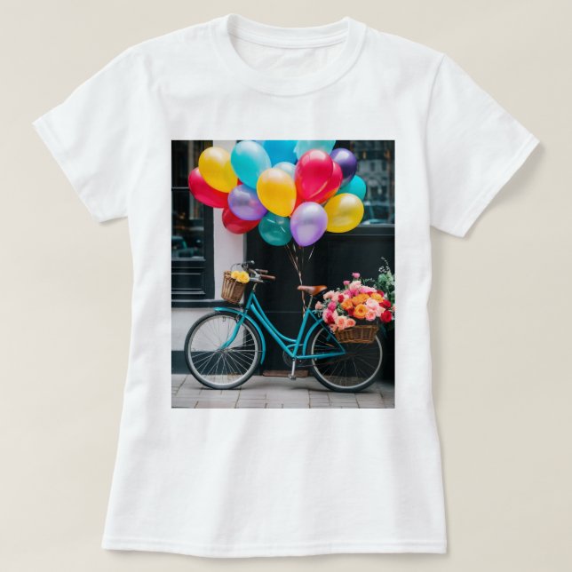 T-shirt with design bycicle and ballons (Design Front)