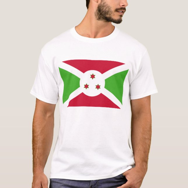 T Shirt with Flag of Burundi (Front)