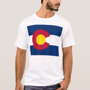 T Shirt with Flag of Colorado State USA