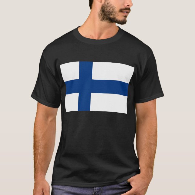 T Shirt with Flag of Finland (Front)