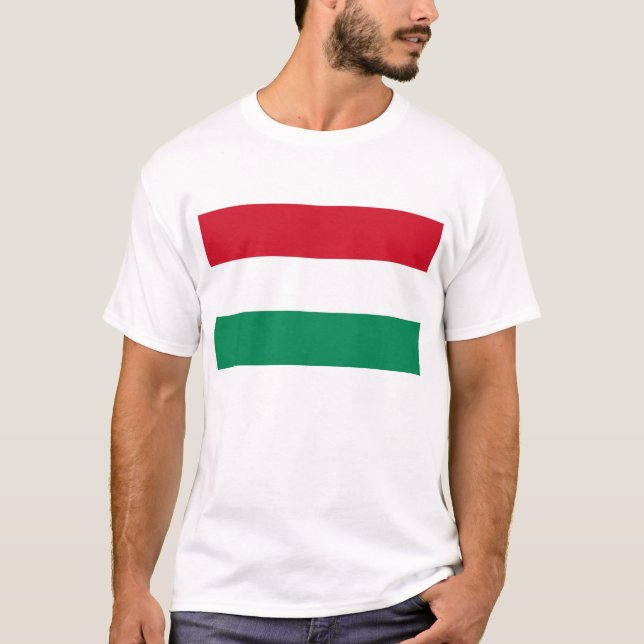 T Shirt with Flag of Hungary (Front)