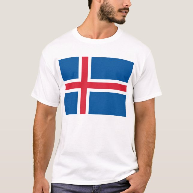 T Shirt with Flag of Iceland (Front)