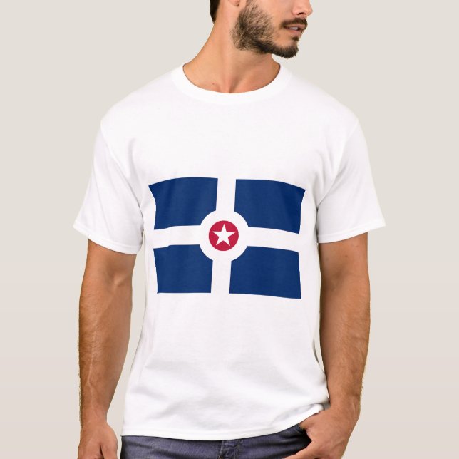 T Shirt with Flag of Indianapolis, USA (Front)