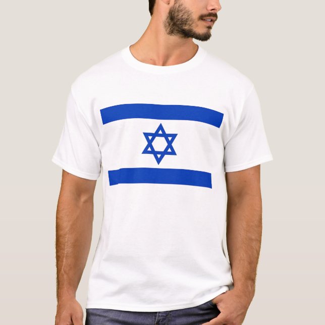 T Shirt with Flag of Israel (Front)