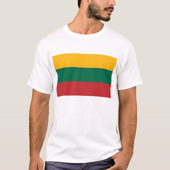 T Shirt with Flag of Lithuania (Front)