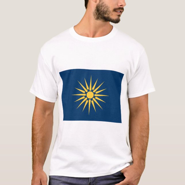 T Shirt with Flag of Macedonia, Greece (Front)