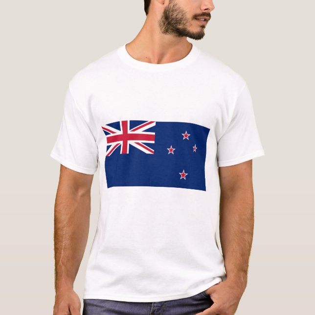 T Shirt with Flag of New Zealand (Front)