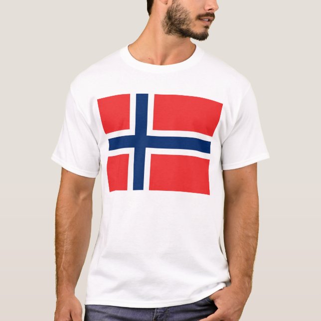 T Shirt with Flag of Norway (Front)