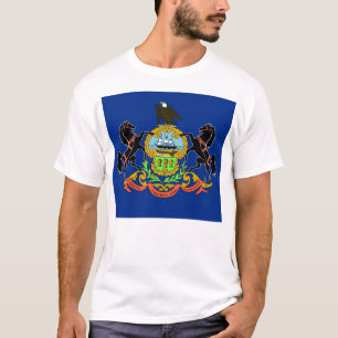 T Shirt with Flag of Pennsylvania State USA