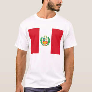 T Shirt with Flag of Peru