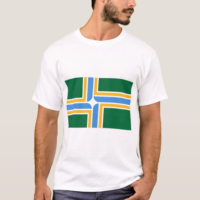 T Shirt with Flag of Portland, Oregon (Front)