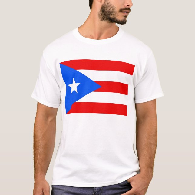 T Shirt with Flag of Puerto Rico USA (Front)